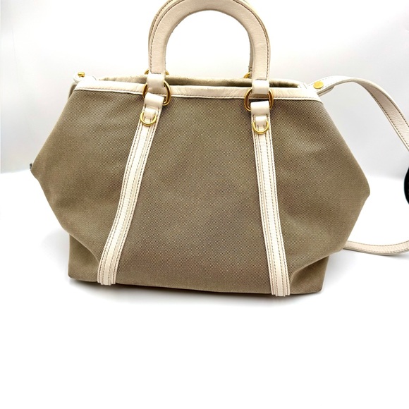 Prada Beige Canapa Jacquard Tote #434 - Picture 2 of 7